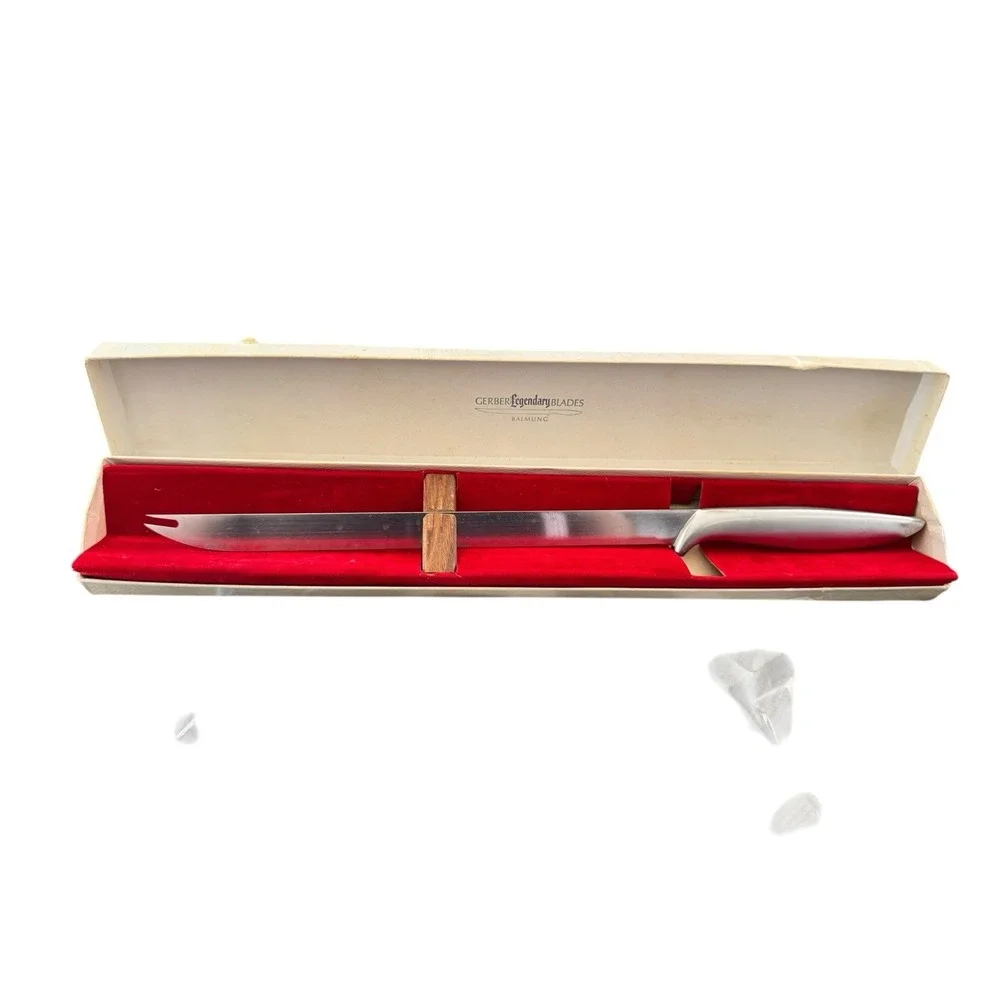 Gerber Balmung Knife w/ Teak Display Block + Storage‎ Box | Legendary Blades